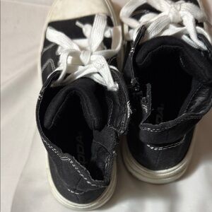Kids Black and White High-Top Sneakers